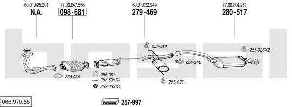 BOSAL 06697066 Система випуску ОГ