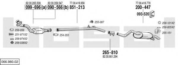 BOSAL 06698002 Система випуску ОГ