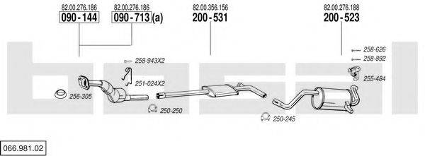 BOSAL 06698102 Система випуску ОГ