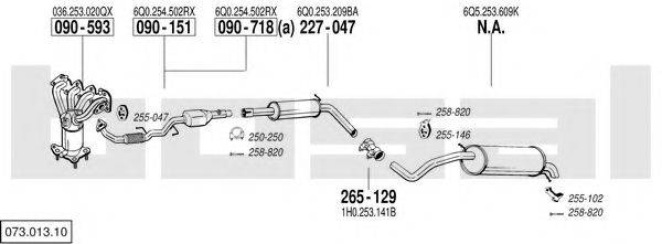 BOSAL 07301310 Система випуску ОГ