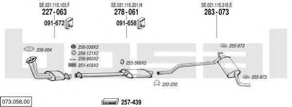 BOSAL 07305800 Система випуску ОГ