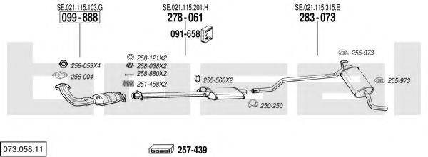 BOSAL 07305811 Система випуску ОГ