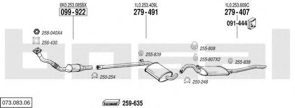 BOSAL 07308306 Система випуску ОГ