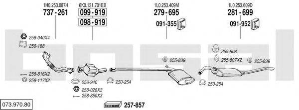 BOSAL 07397080 Система випуску ОГ