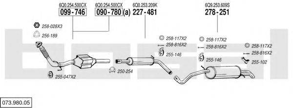 BOSAL 07398005 Система випуску ОГ