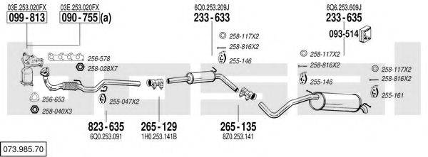 BOSAL 07398570 Система випуску ОГ