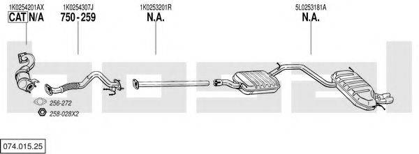 BOSAL 07401525 Система випуску ОГ