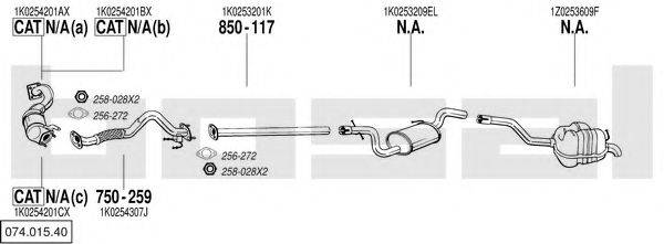 BOSAL 07401540 Система випуску ОГ