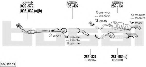 BOSAL 07497003 Система випуску ОГ