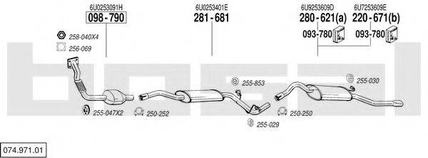 BOSAL 07497101 Система випуску ОГ