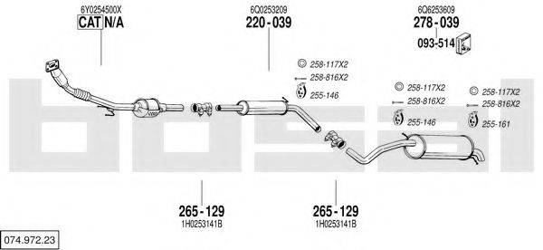 BOSAL 07497223 Система випуску ОГ