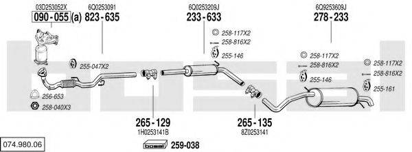 BOSAL 07498006 Система випуску ОГ