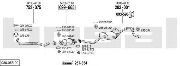 BOSAL 08005500 Система випуску ОГ