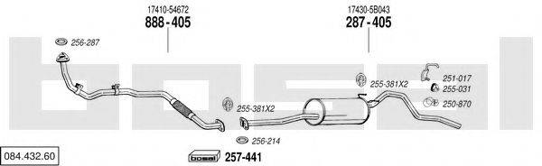 BOSAL 08443260 Система випуску ОГ