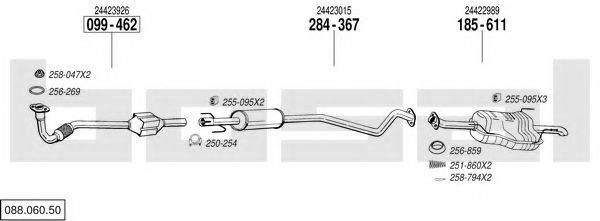 BOSAL 08806050 Система випуску ОГ