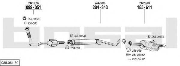 BOSAL 08806150 Система випуску ОГ