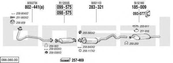 BOSAL 08808000 Система випуску ОГ