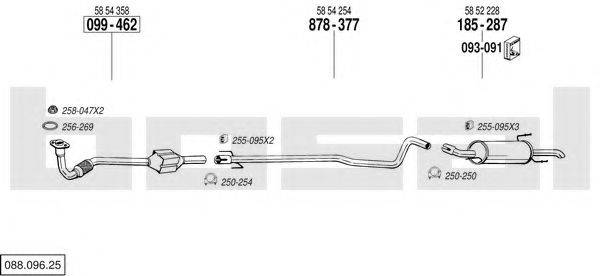 BOSAL 08809625 Система випуску ОГ