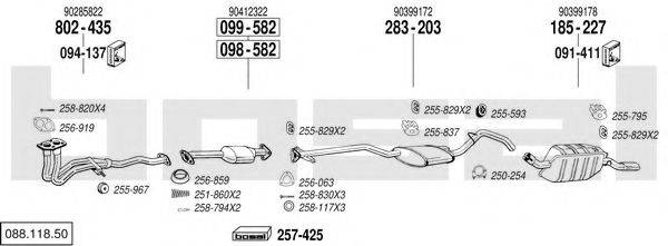 BOSAL 08811850 Система випуску ОГ