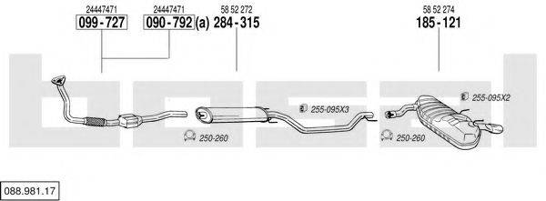 BOSAL 08898117 Система випуску ОГ