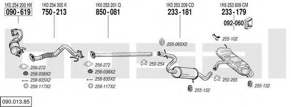 BOSAL 09001385 Система випуску ОГ