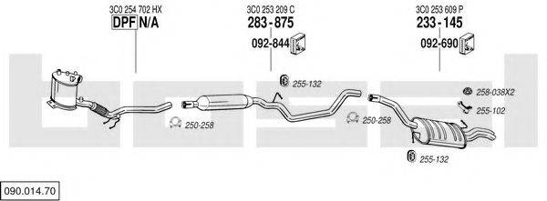 BOSAL 09001470 Система випуску ОГ