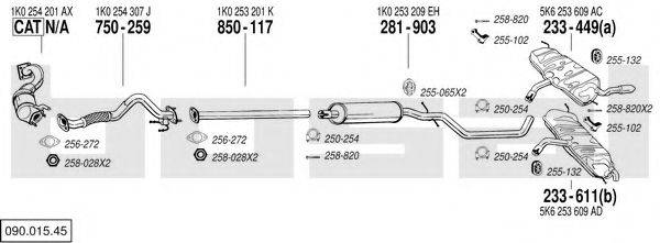 BOSAL 09001545 Система випуску ОГ