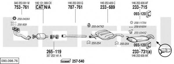 BOSAL 09009876 Система випуску ОГ