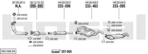 BOSAL 09009890 Система випуску ОГ