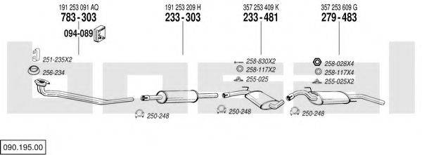 BOSAL 09019500 Система випуску ОГ