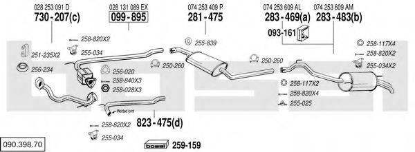 BOSAL 09039870 Система випуску ОГ