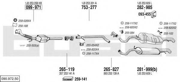 BOSAL 09097250 Система випуску ОГ