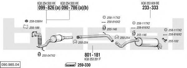 BOSAL 09098504 Система випуску ОГ