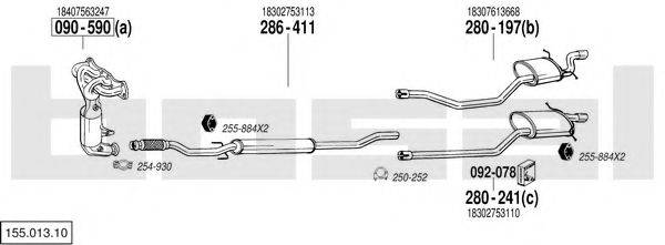 BOSAL 15501310 Система випуску ОГ