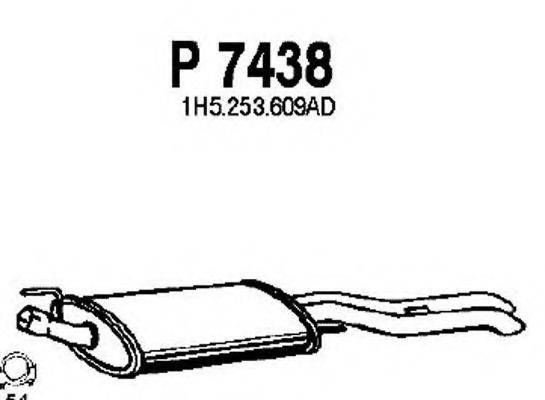 FENNO P7438 Глушник вихлопних газів кінцевий