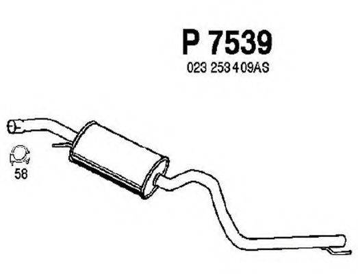 FENNO P7539 Середній глушник вихлопних газів