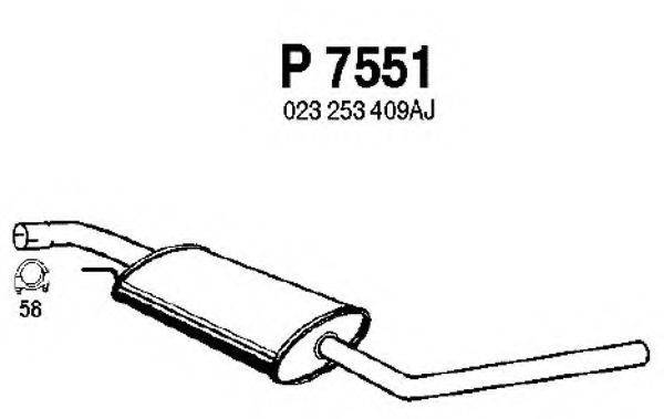 FENNO P7551 Середній глушник вихлопних газів