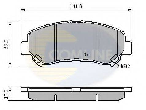 COMLINE CBP01577 Комплект гальмівних колодок, дискове гальмо