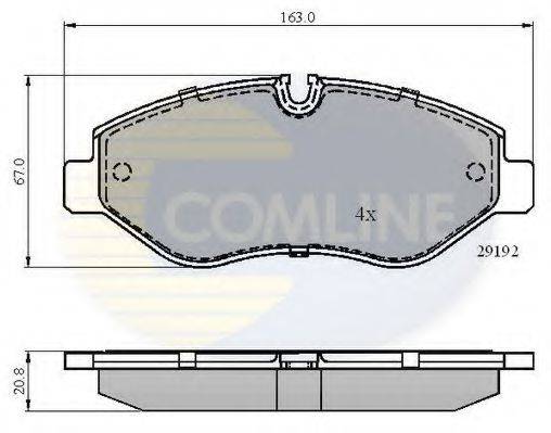 COMLINE CBP01555 Комплект гальмівних колодок, дискове гальмо