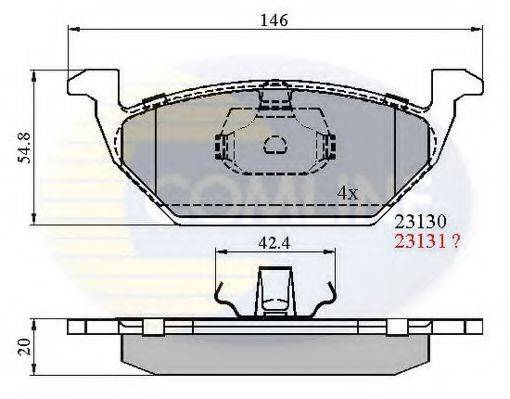 COMLINE CBP0737 Комплект гальмівних колодок, дискове гальмо