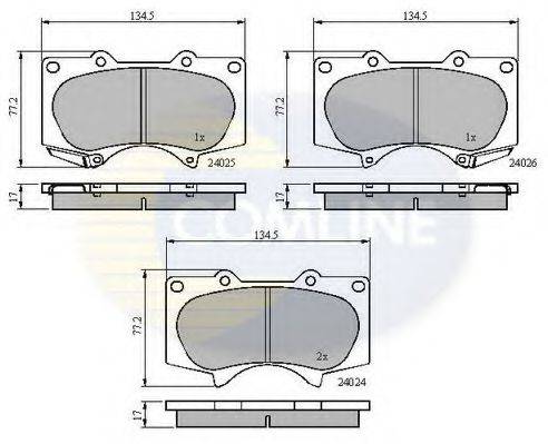 COMLINE CBP31201 Комплект гальмівних колодок, дискове гальмо