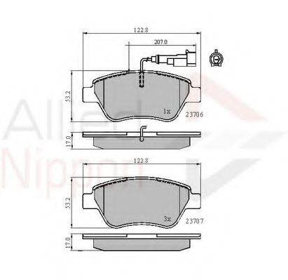 COMLINE ADB11702 Комплект гальмівних колодок, дискове гальмо