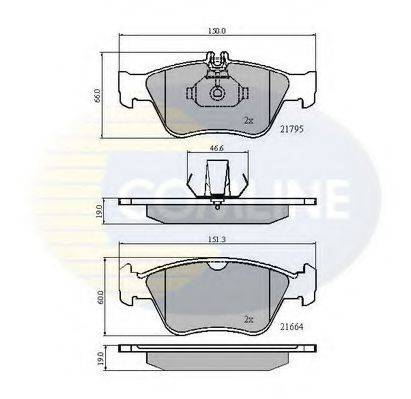 COMLINE CBP0274 Комплект гальмівних колодок, дискове гальмо