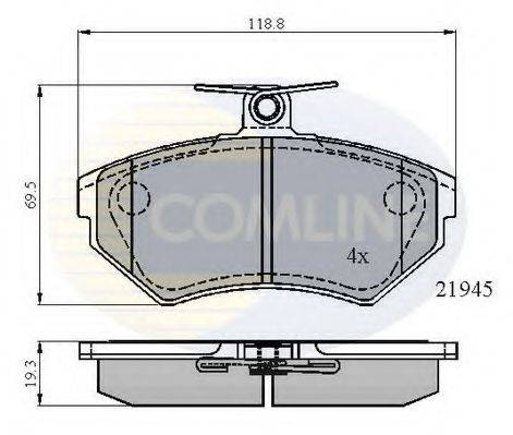 COMLINE CBP0736 Комплект гальмівних колодок, дискове гальмо