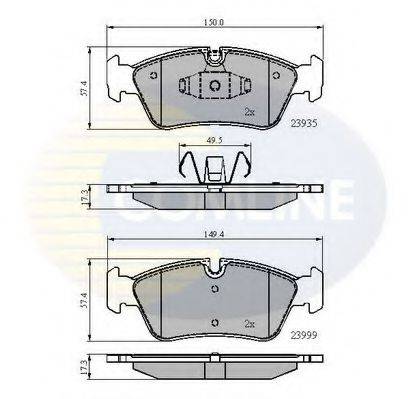 COMLINE CBP01590 Комплект гальмівних колодок, дискове гальмо