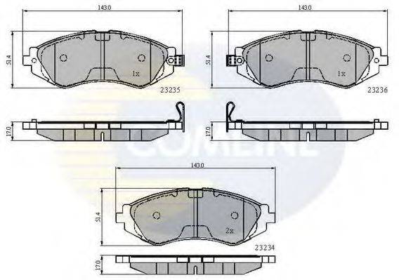 COMLINE CBP3435 Комплект гальмівних колодок, дискове гальмо