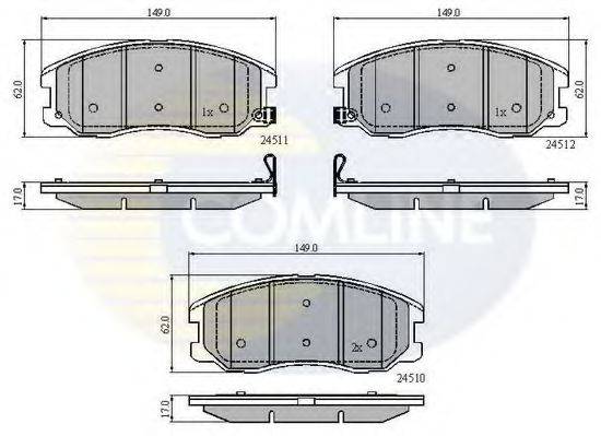 COMLINE CBP31582 Комплект гальмівних колодок, дискове гальмо