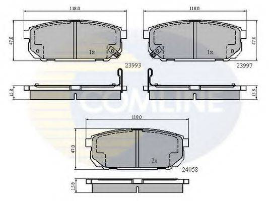 COMLINE CBP31288 Комплект гальмівних колодок, дискове гальмо