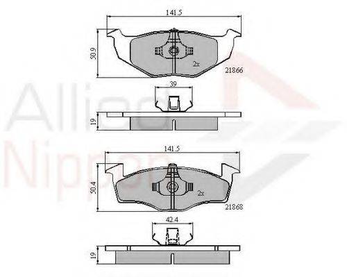 COMLINE ADB0706 Комплект гальмівних колодок, дискове гальмо