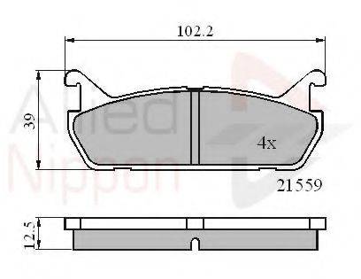 COMLINE ADB0875 Комплект гальмівних колодок, дискове гальмо